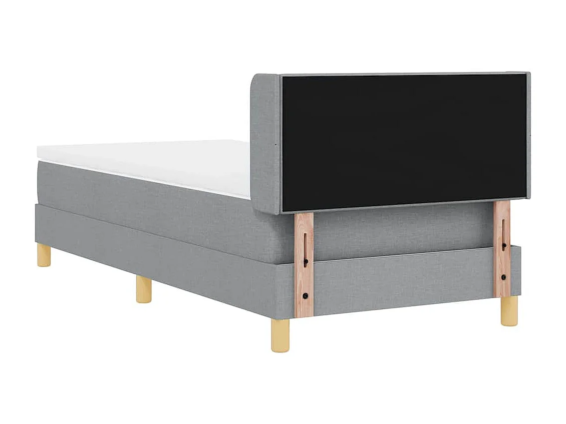 Boxspringbed met matras Lichtgrijs 100 x 200 cm Stof