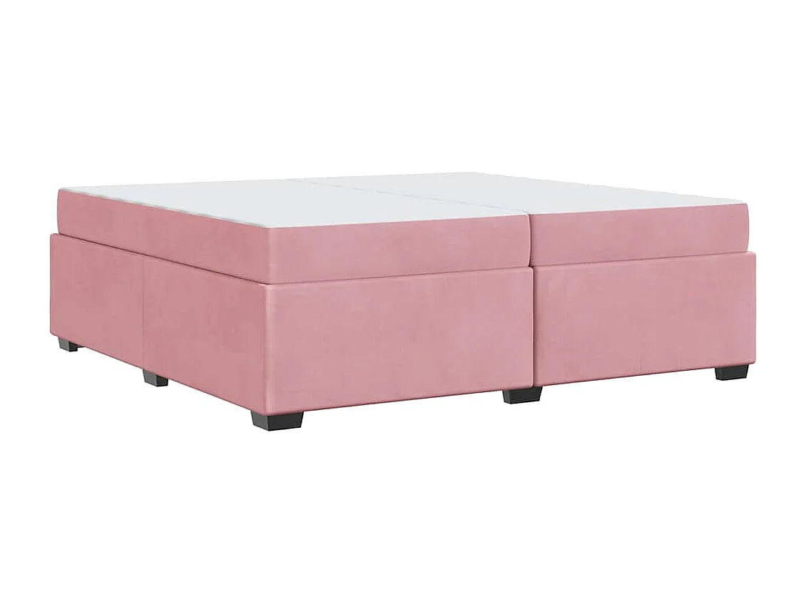 Estructura de cama con colchón Rosa 200 x 200 cm Terciopelo