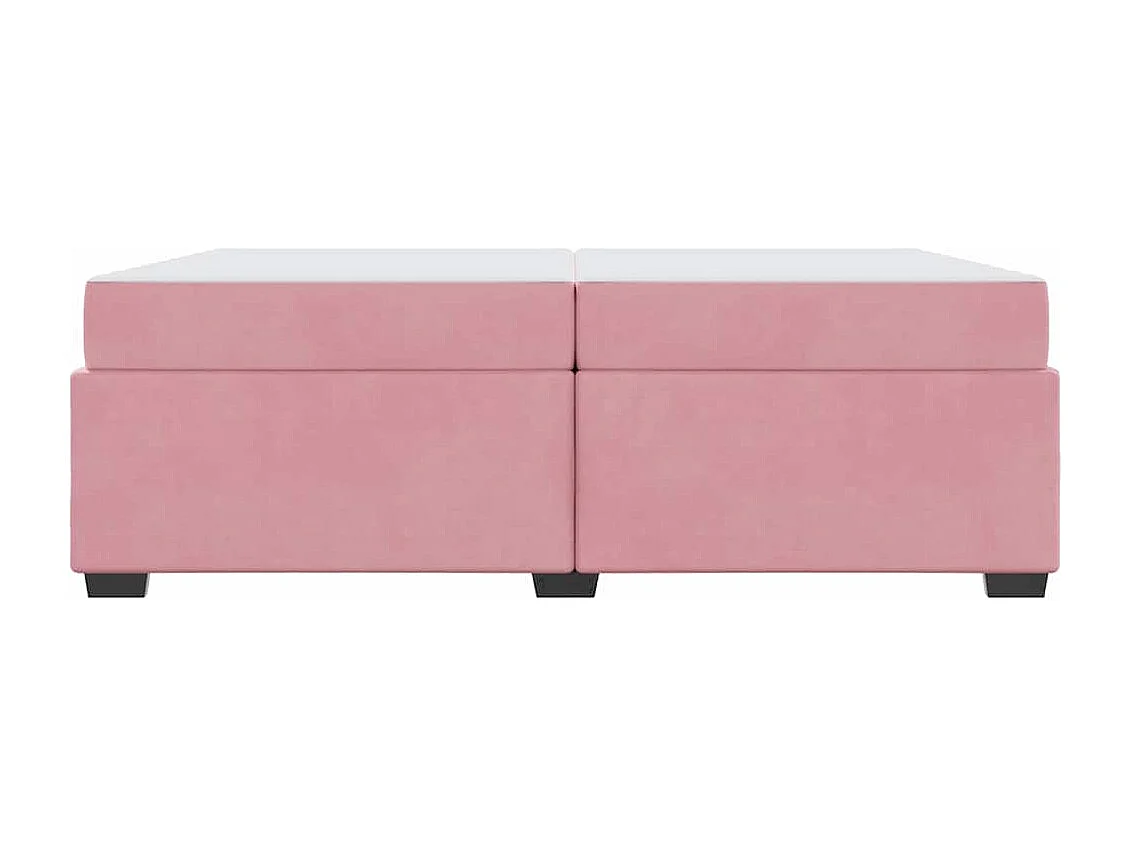 Estructura de cama con colchón Rosa 200 x 200 cm Terciopelo