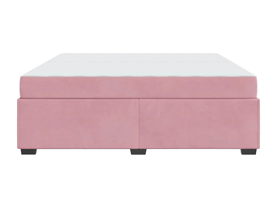 Estructura de cama con colchón Rosa 200 x 200 cm Terciopelo