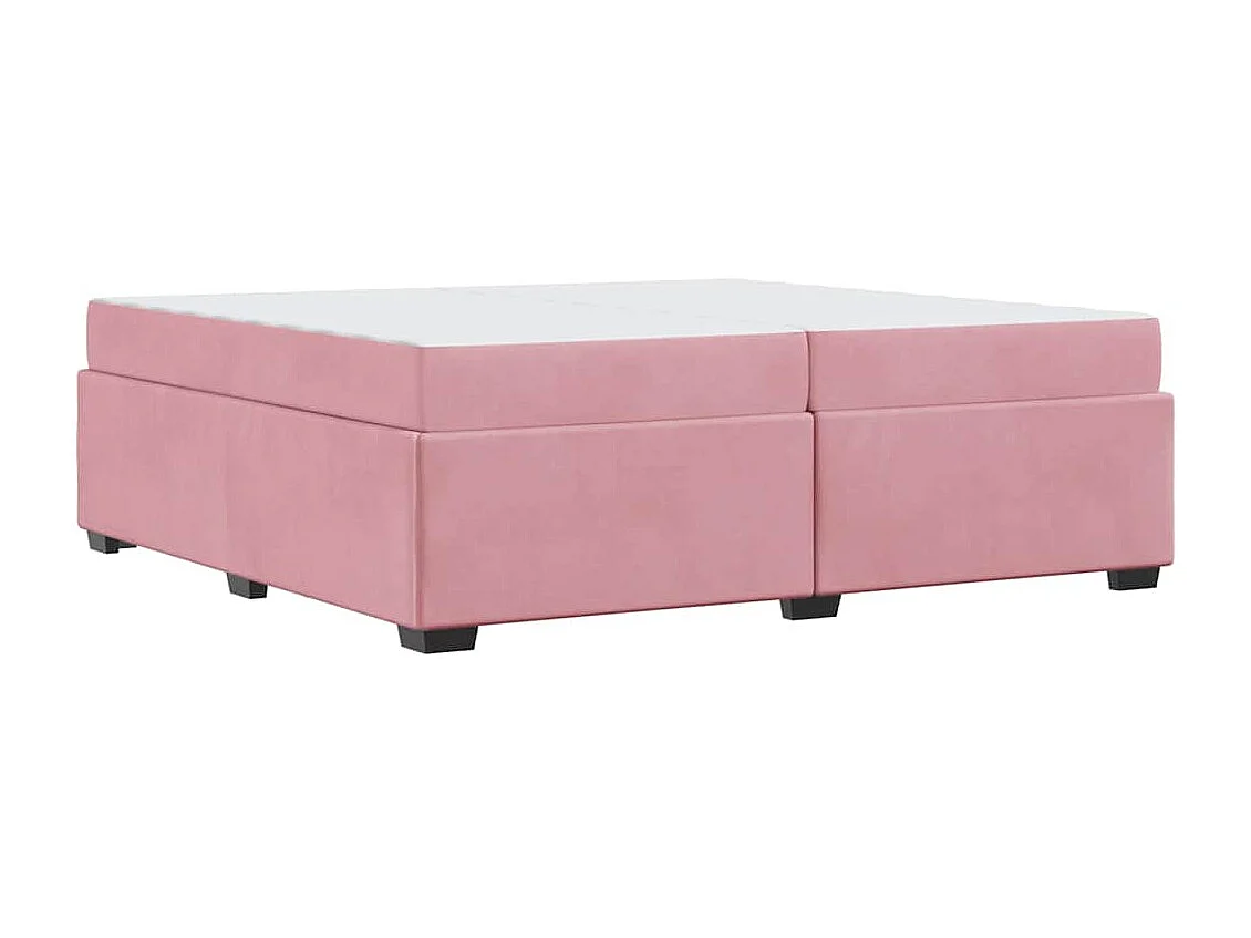 Estructura de cama con colchón Rosa 200 x 200 cm Terciopelo