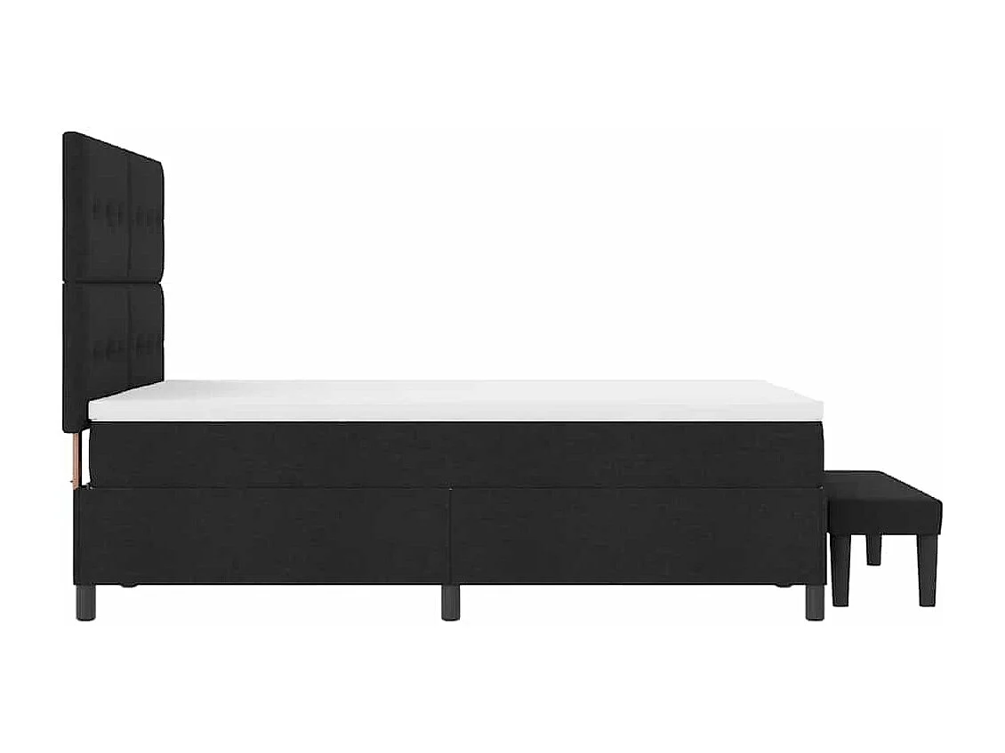 Cama tipo Box Spring con colchón Negro 140 x 200 cm tela