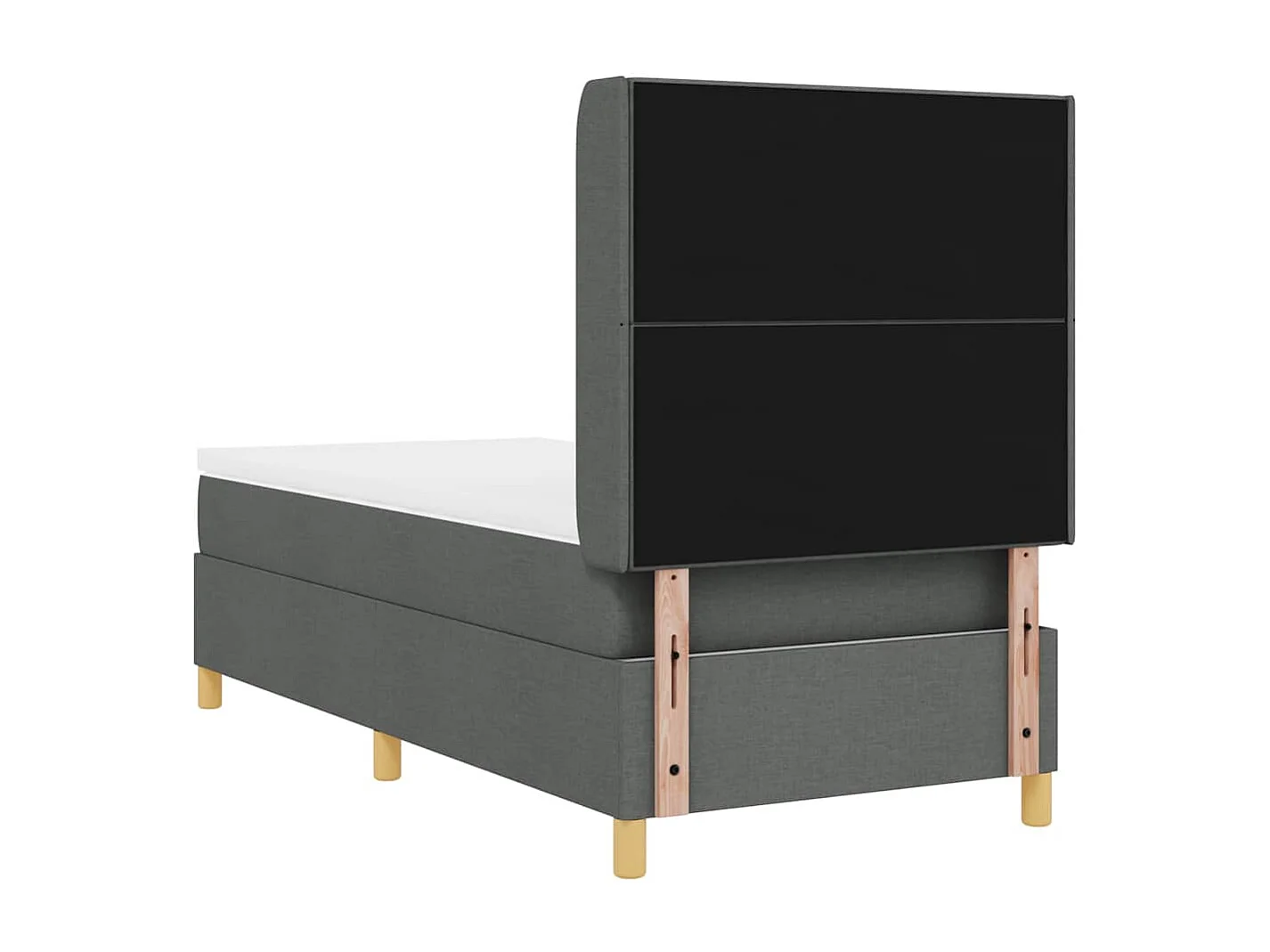Cama con Somier con colchón Gris oscuro 90 x 190 cm tela
