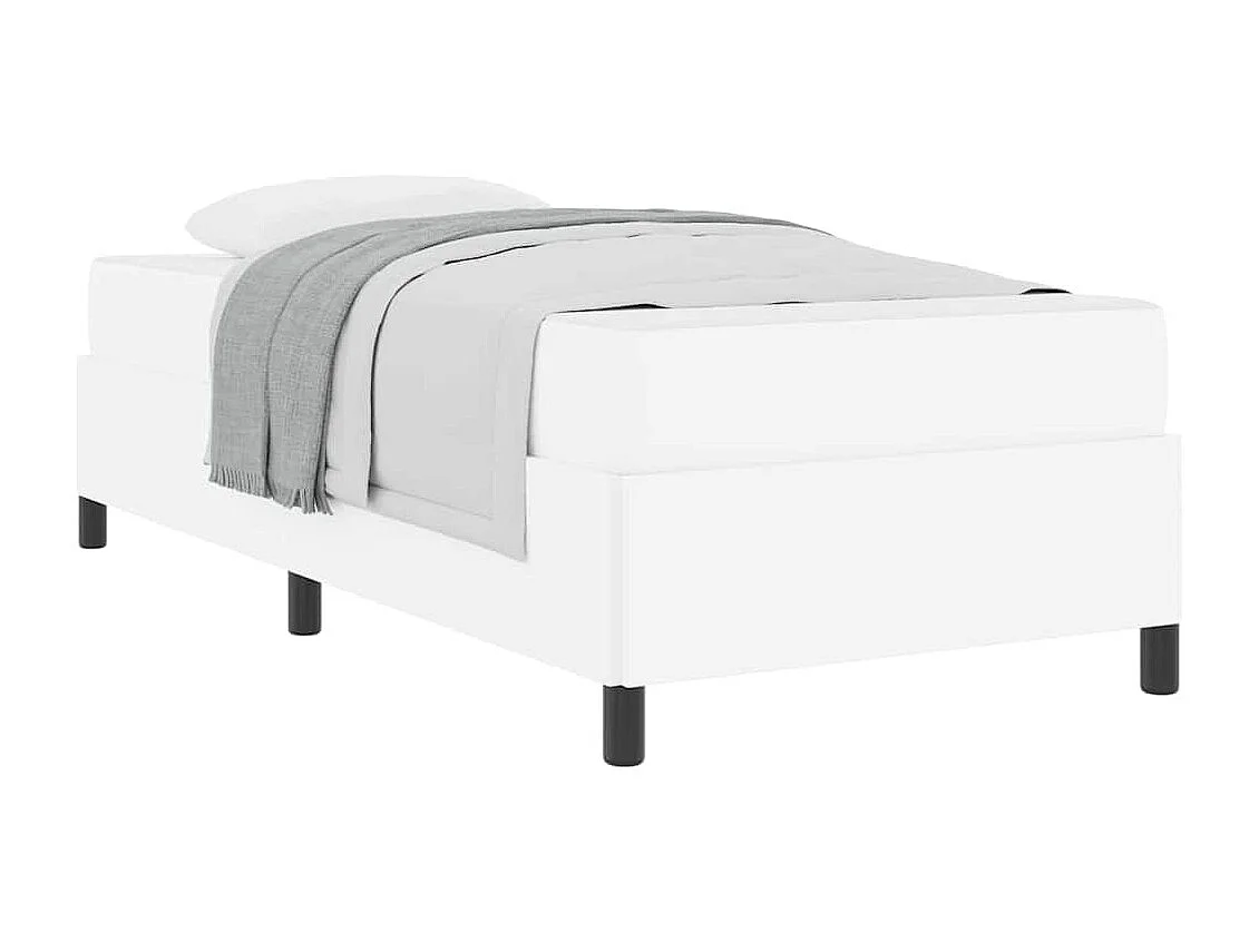 Bedframe met matras met matras Wit 100 x 200 cm Kunstleer