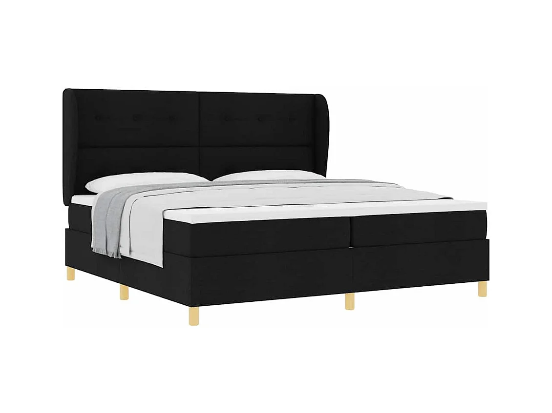 Cadre de lit avec matelas gris foncé 90x190 cm Noir