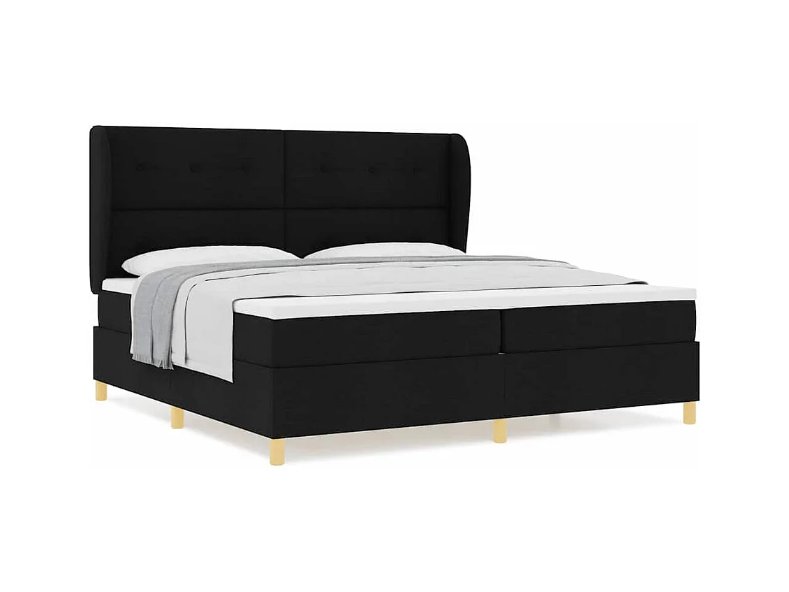 Cadre de lit avec matelas gris foncé 90x190 cm Noir