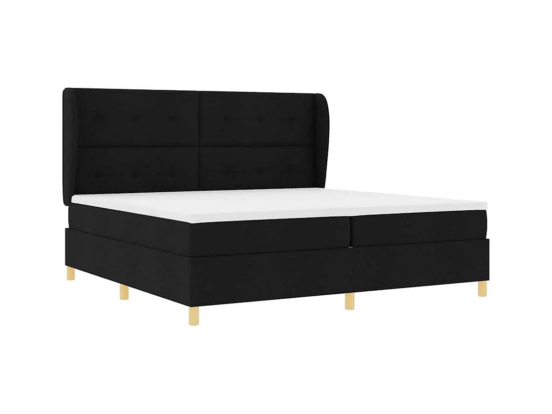 Cadre de lit avec matelas gris foncé 90x190 cm Noir