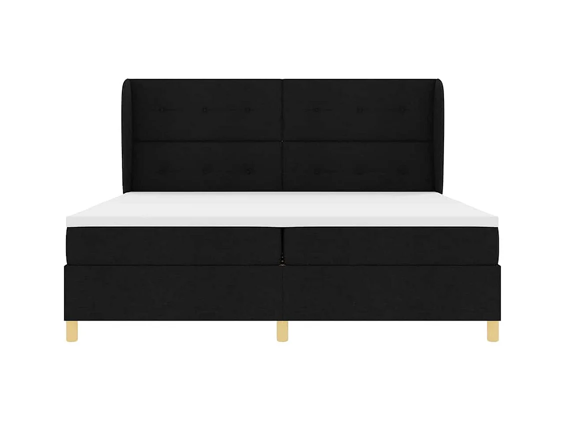 Cadre de lit avec matelas gris foncé 90x190 cm Noir