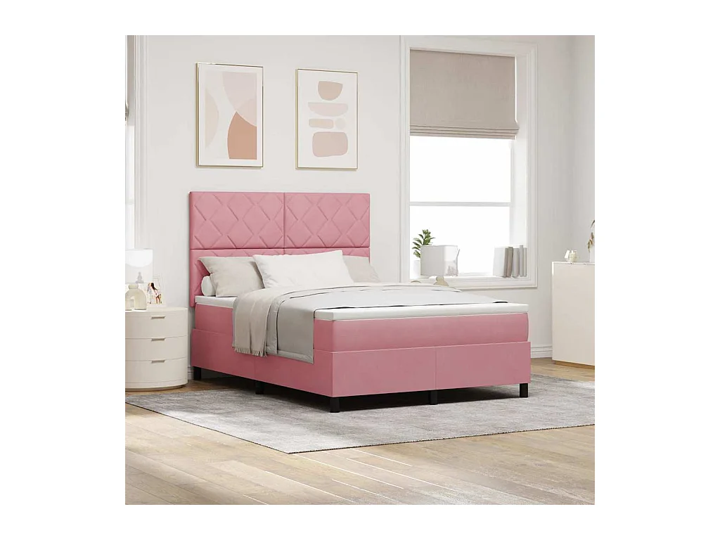 Cadre de lit avec matelas Rose 160 x 200 cm Velours