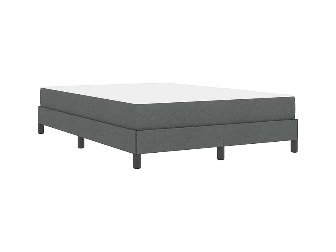 Cadre de lit avec matelas Gris foncé 140 x 200 cm tissu