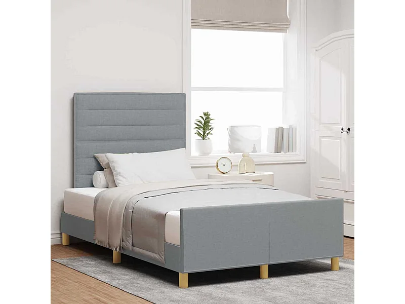 Estrutura da Cama Cinzento-claro 120 x 200 cm tecido