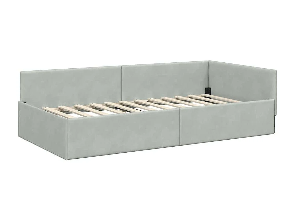 Estrutura de Cama de Canto Outros Cinzento-claro 80 x 200 cm