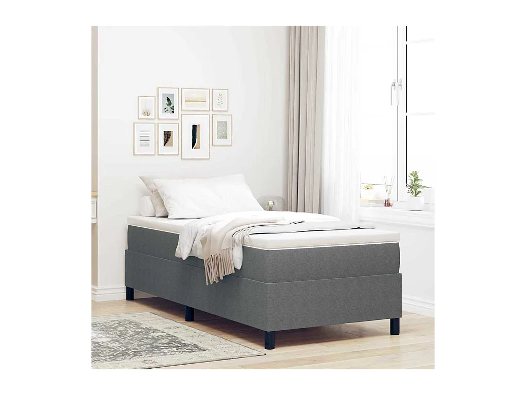 Cadre de lit Gris clair 90 x 190 cm Tissu en velours côtelé