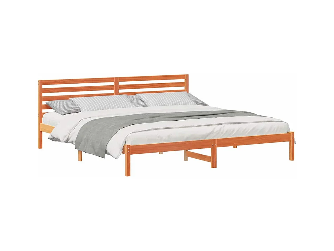 Cadre de lit Marron cire 180 x 210 cm Bois massif en pin