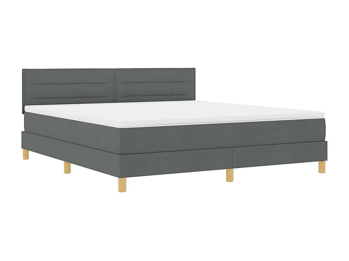 Cama box spring con colchón Gris oscuro 180 x 200 cm tela