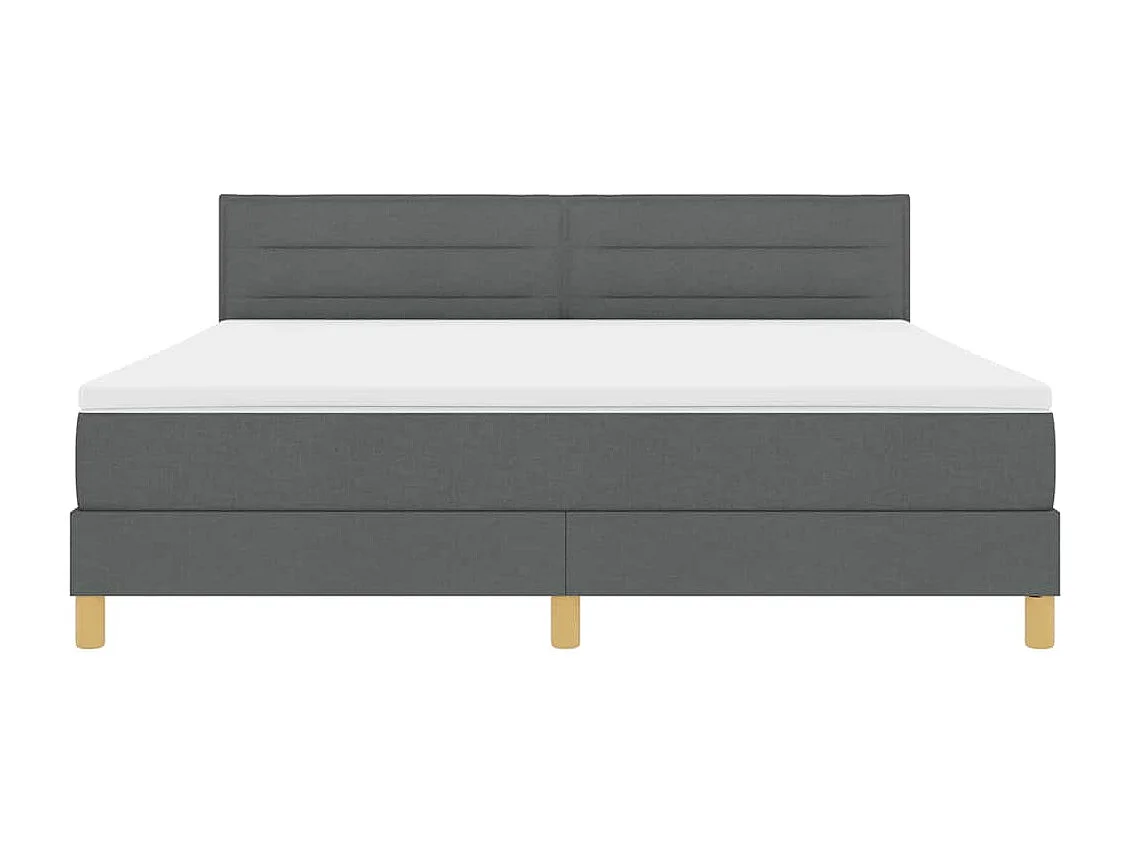 Cama box spring con colchón Gris oscuro 180 x 200 cm tela