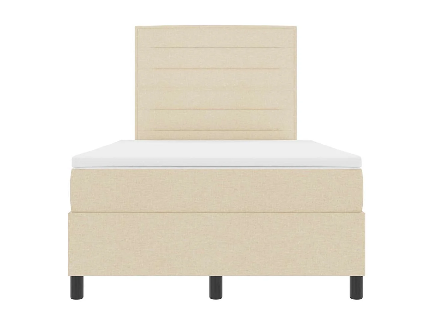 Cadre de lit avec matelas Crème 120 x 200 cm tissu
