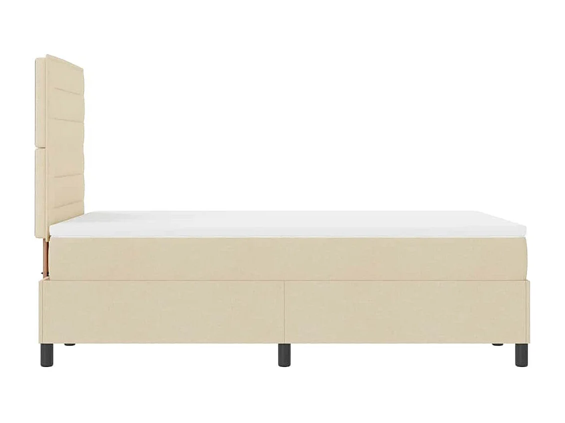 Cadre de lit avec matelas Crème 120 x 200 cm tissu