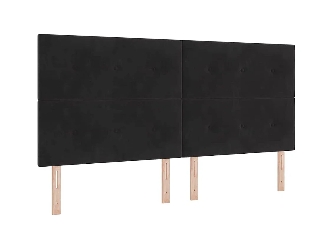 Cadre de lit avec matelas Noir 200 x 200 cm Velours