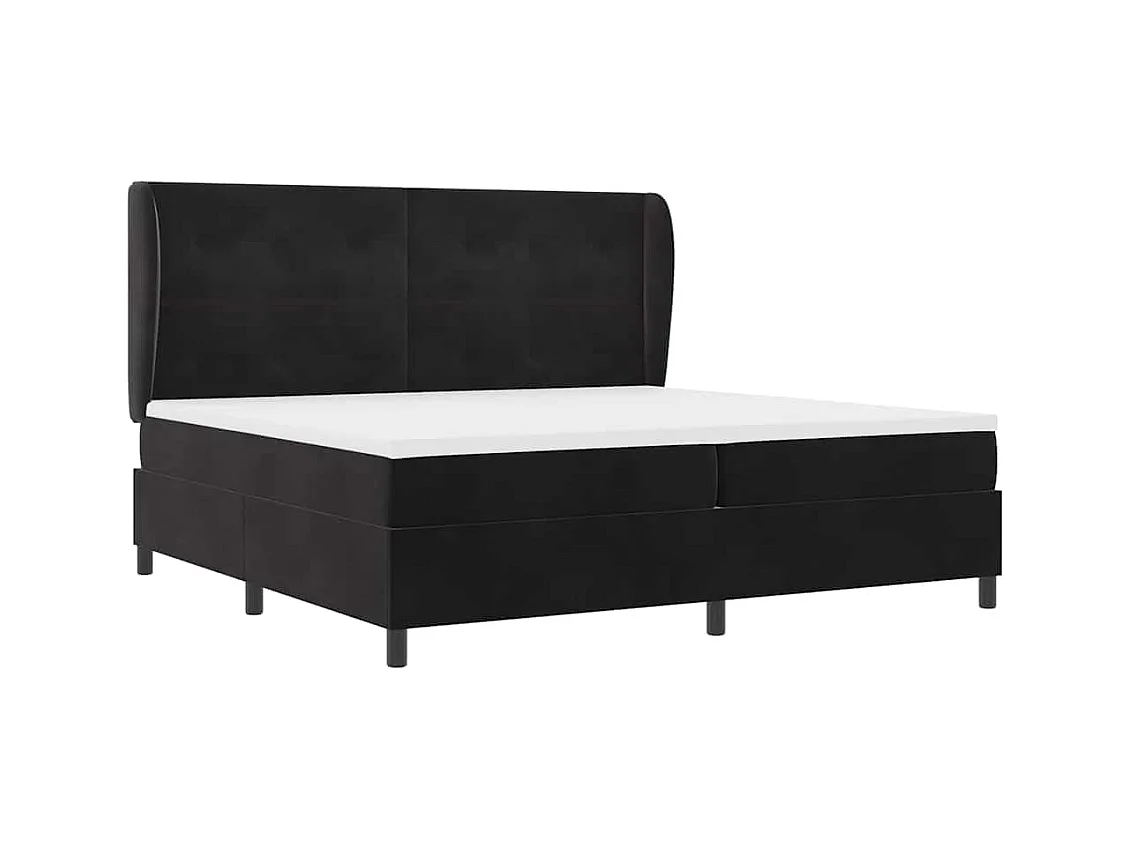 Cadre de lit avec matelas Noir 200 x 200 cm Velours