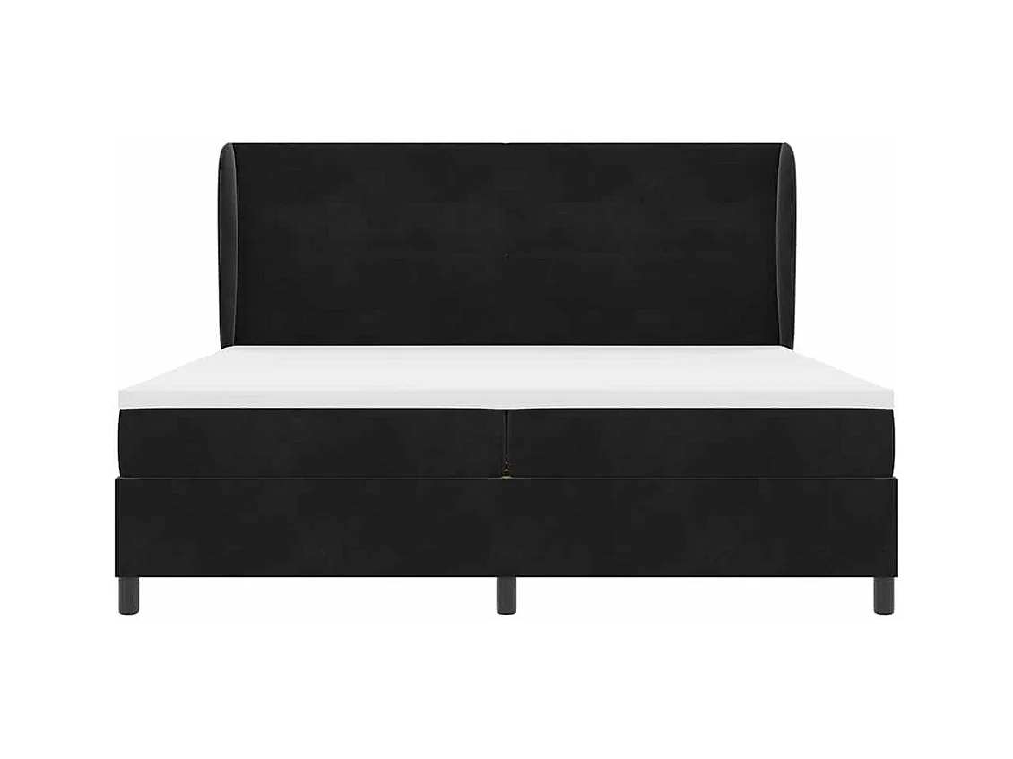 Cadre de lit avec matelas Noir 200 x 200 cm Velours