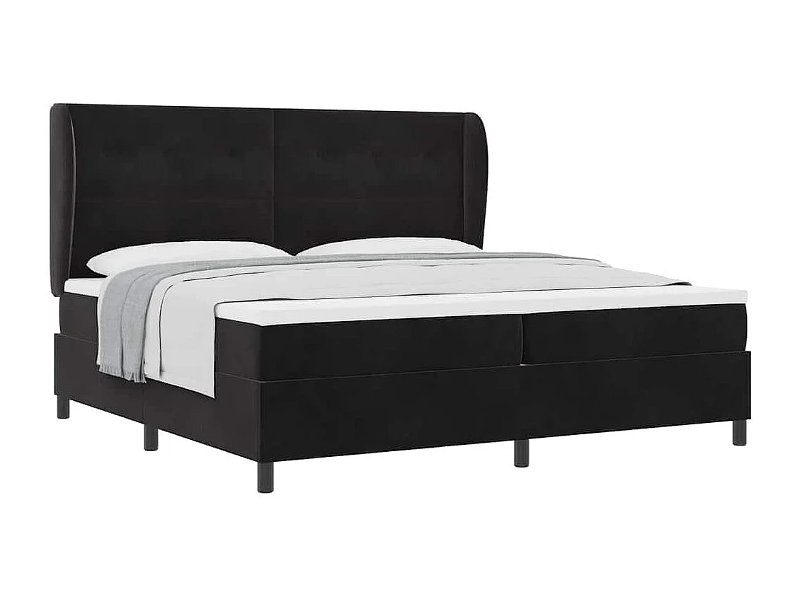 Cadre de lit avec matelas Noir 200 x 200 cm Velours