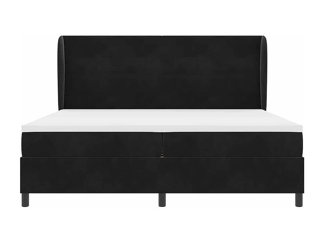Cadre de lit avec matelas Noir 200 x 200 cm Velours