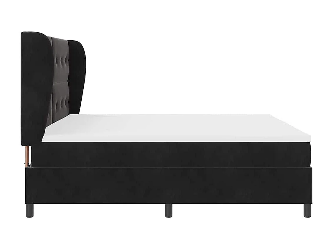 Cadre de lit avec matelas Noir 200 x 200 cm Velours