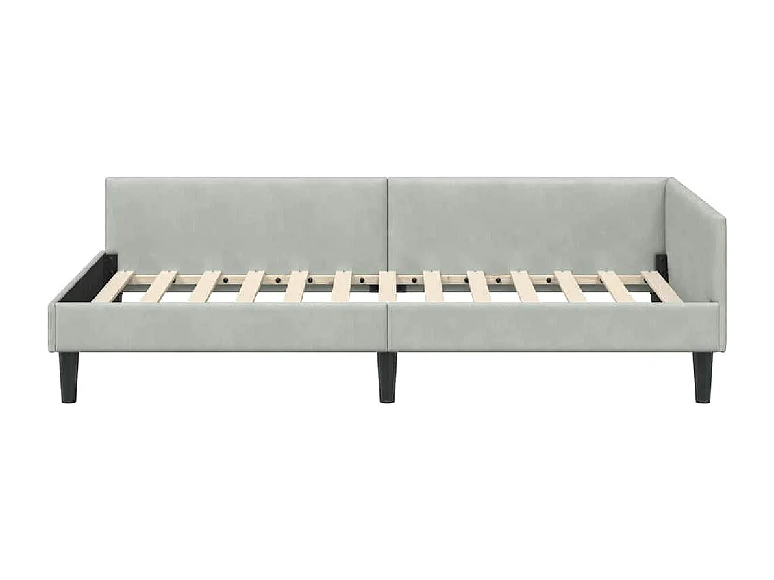 Estrutura de Cama de Canto Manual Cinzento-claro 90 x 190 cm
