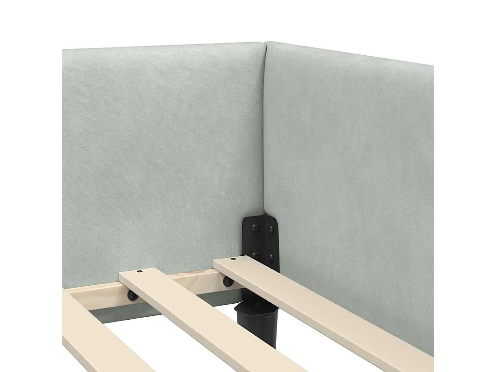 Estrutura de Cama de Canto Manual Cinzento-claro 90 x 190 cm