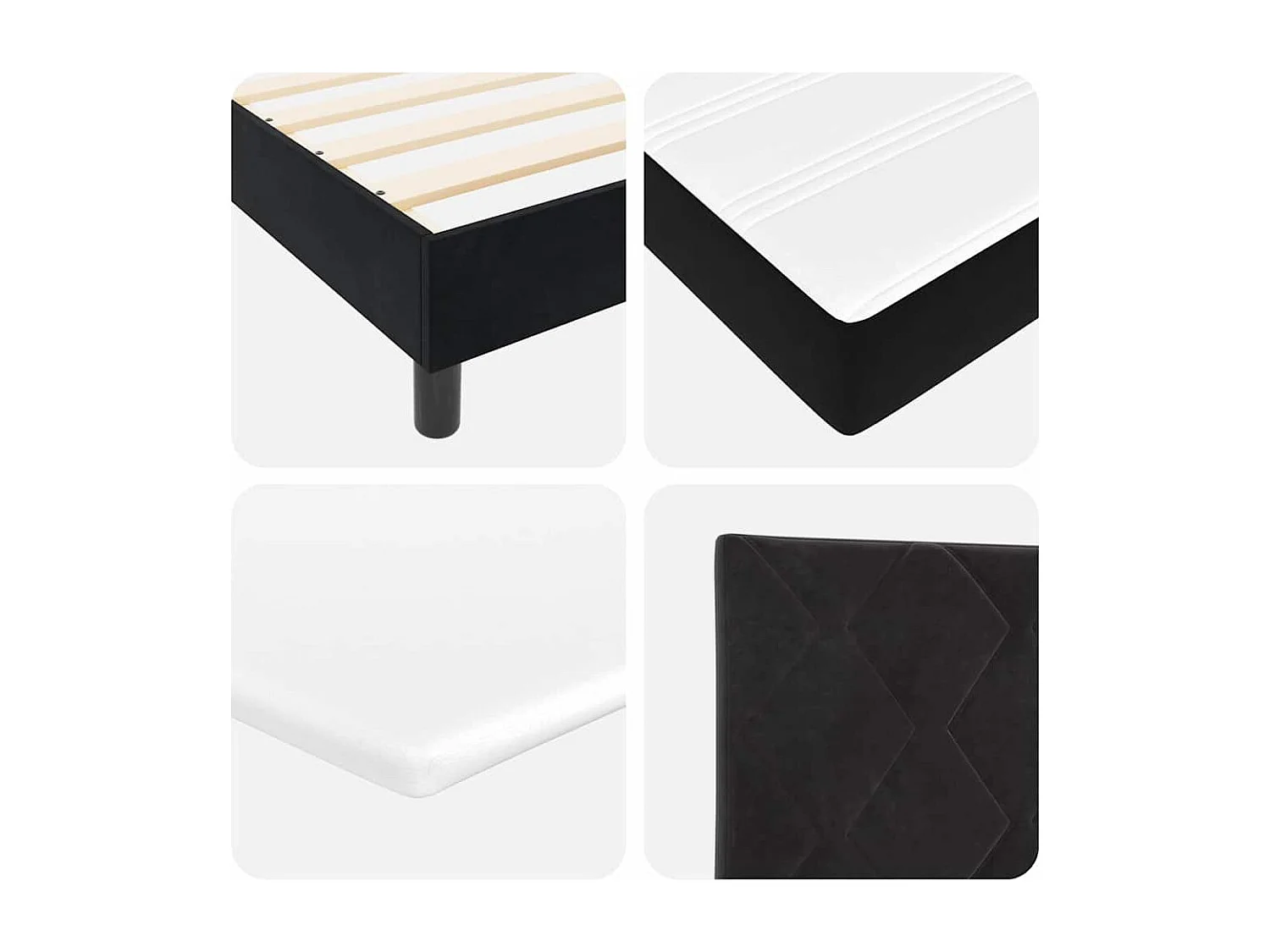 Cadre de lit avec matelas gris foncé 80x200 cm en velours