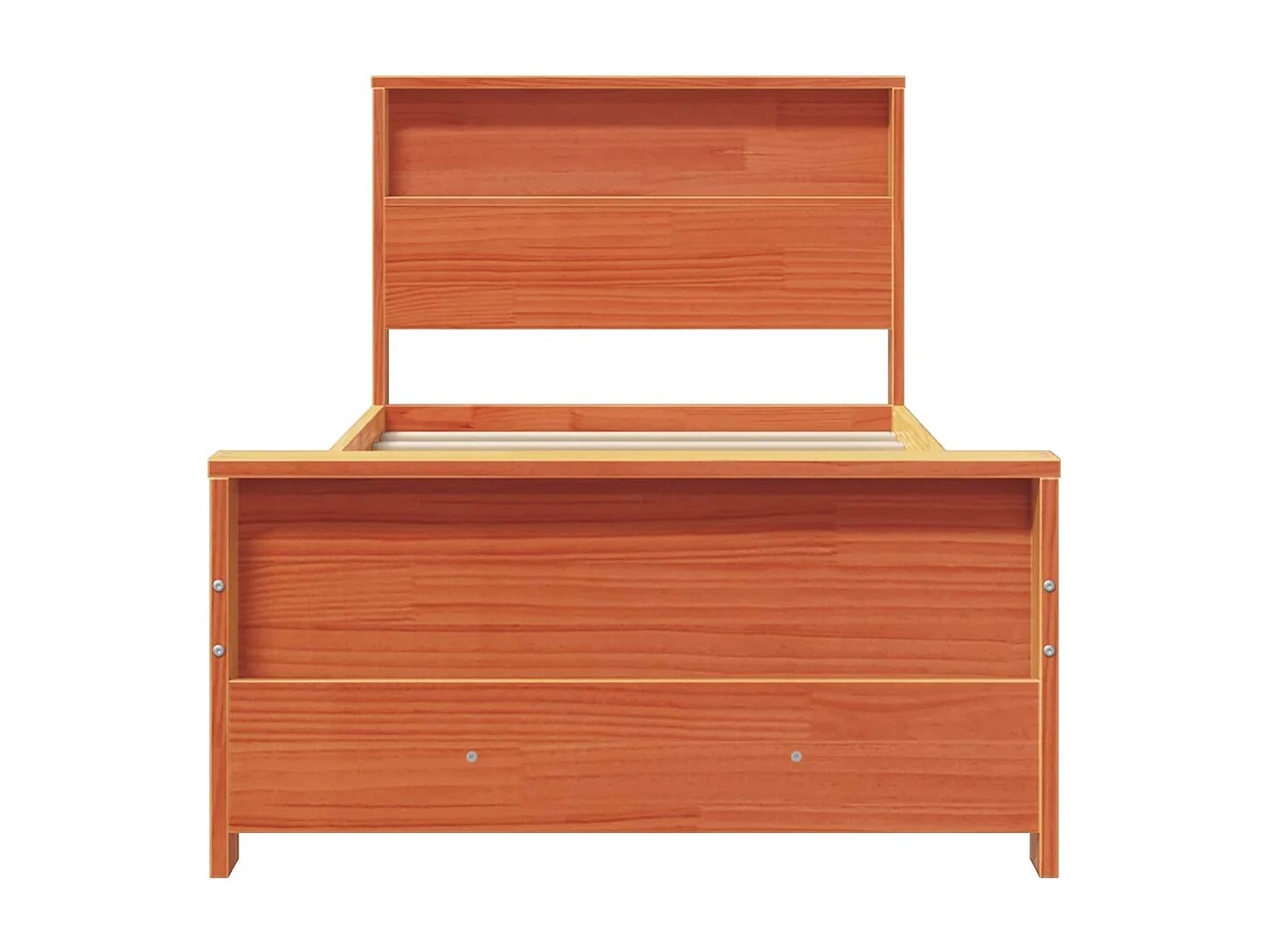 Estructura de cama con cabecera Marrón cera 90 x 190 cm