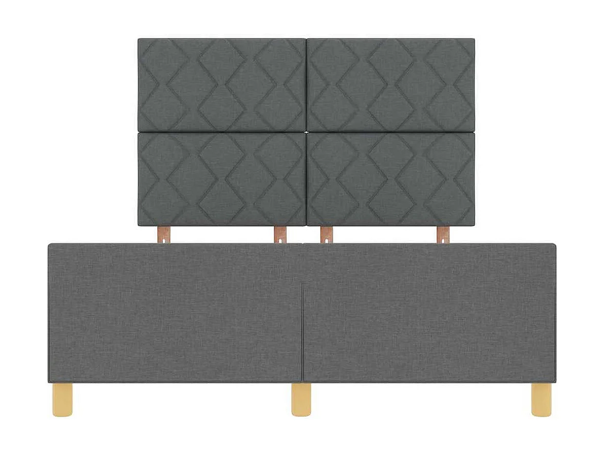 Estructura de cama con cabecera Gris oscuro 160 x 200 cm tela