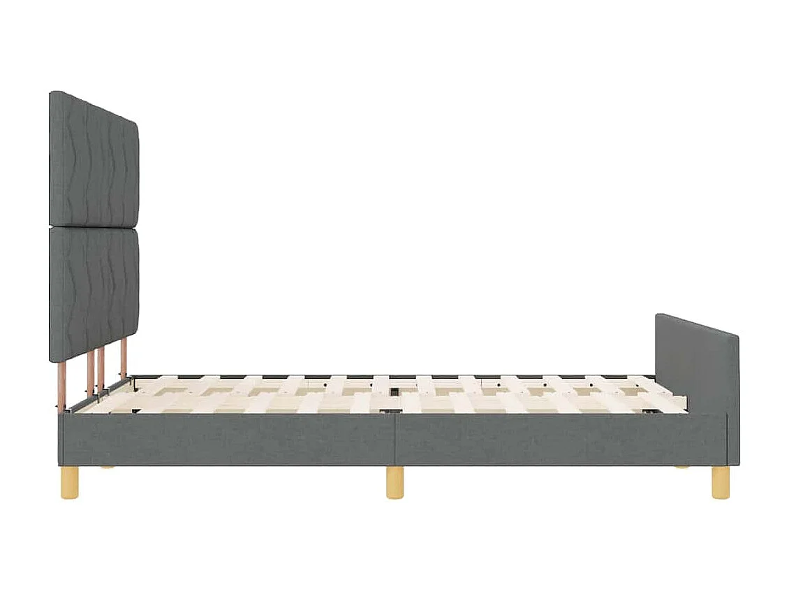 Estructura de cama con cabecera Gris oscuro 160 x 200 cm tela