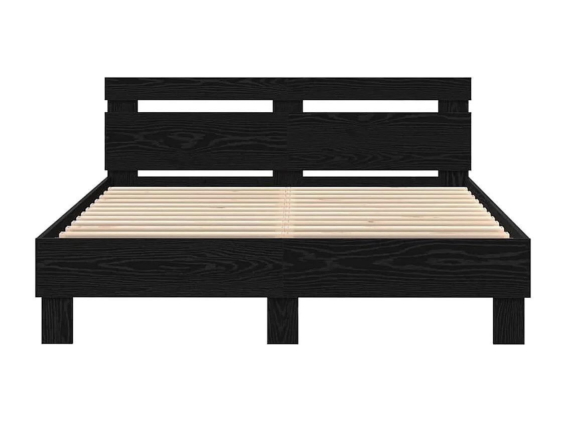 Cadre de lit Chêne noir 140 x 200 cm Bois d'ingénierie