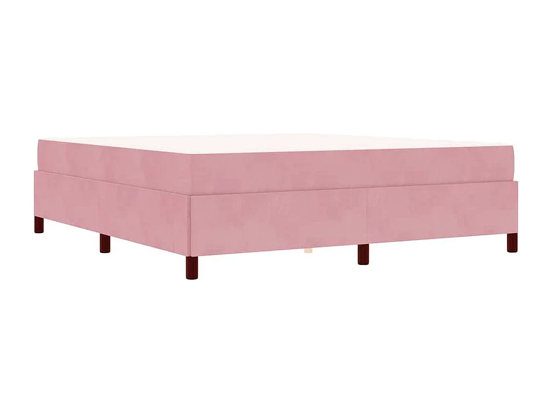 Estrutura da Cama com colchão Rosa e branco 180 x 200 cm Veludo