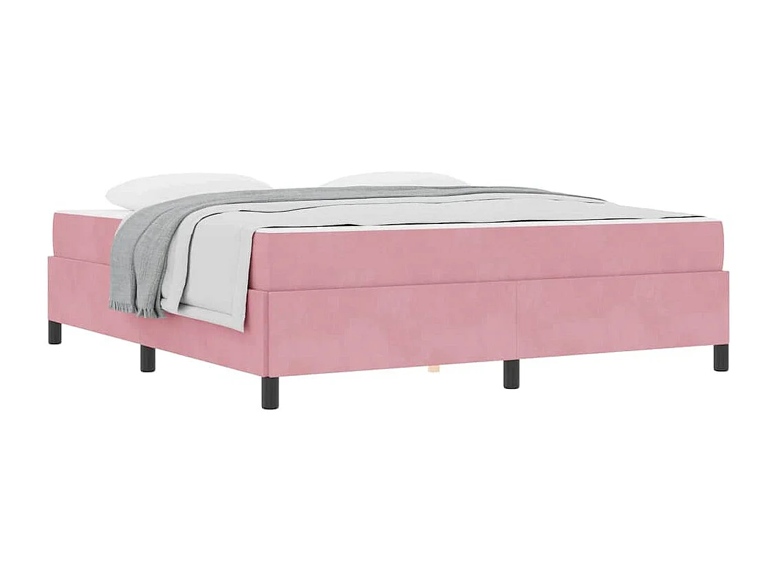 Estrutura da Cama com colchão Rosa e branco 180 x 200 cm Veludo