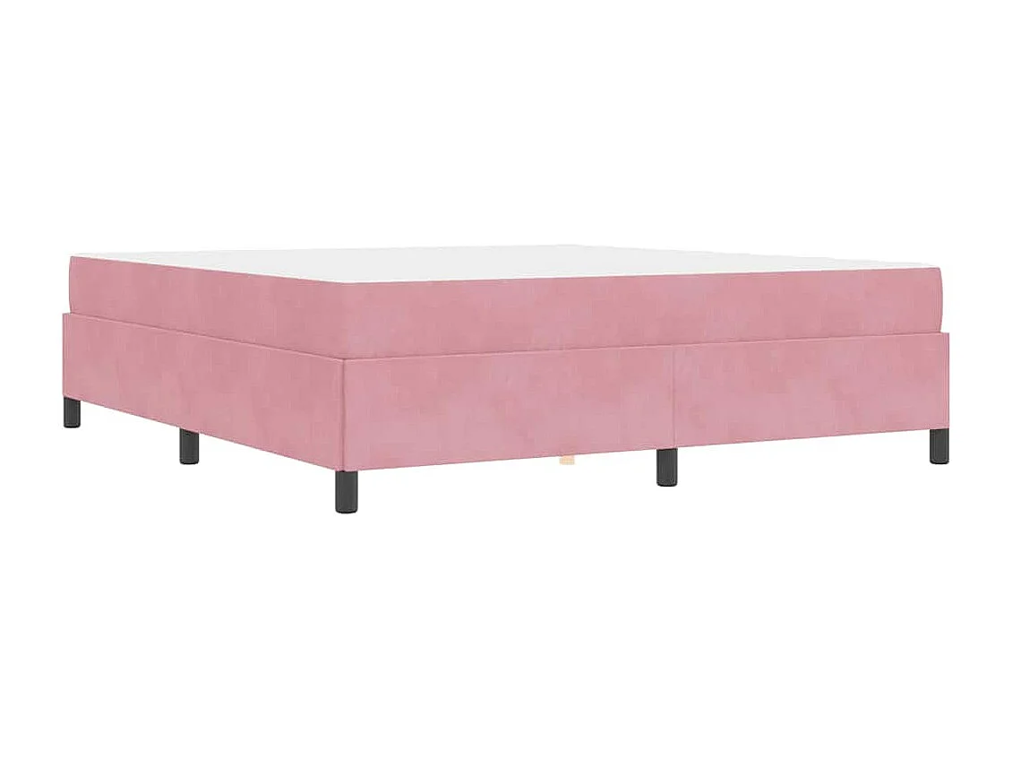 Estrutura da Cama com colchão Rosa e branco 180 x 200 cm Veludo