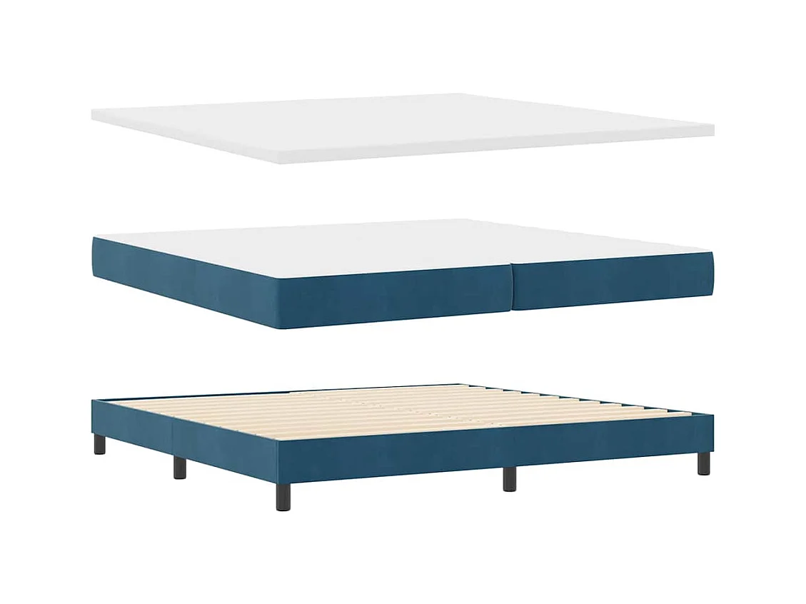 Cadre de lit avec matelas gris foncé 80x200 cm en velours