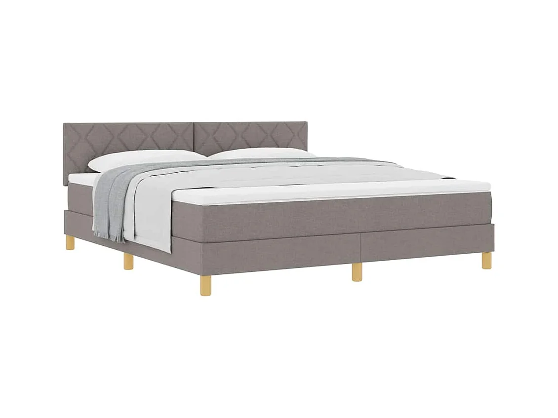 Cadre de lit avec matelas Taupe 180 x 200 cm tissu