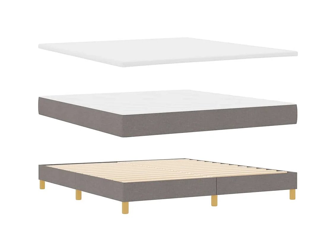 Cadre de lit avec matelas Taupe 180 x 200 cm tissu