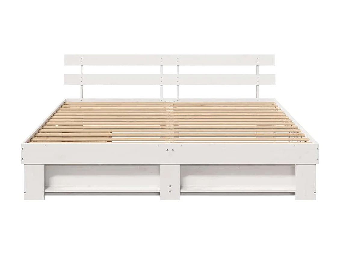 Cadre de lit avec tiroir Blanc 180 x 200 cm Bois massif en pin