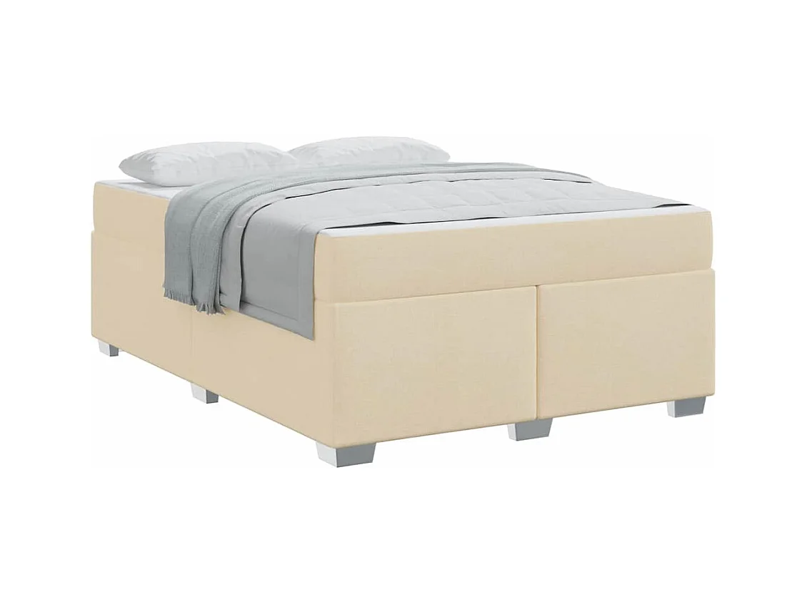 Cadre de lit Crème 160 x 200 cm tissu