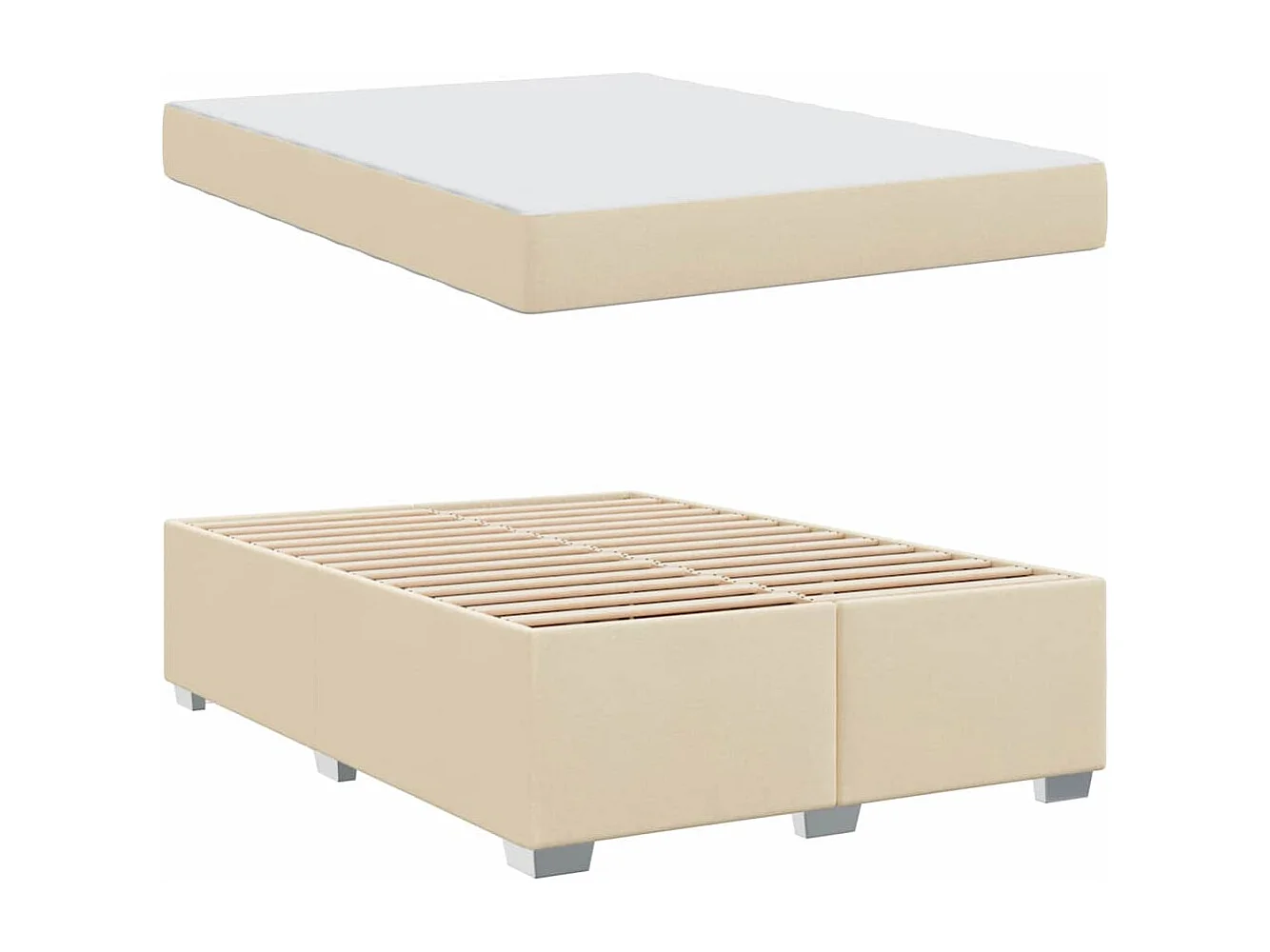 Estructura de cama Crema 160 x 200 cm tela