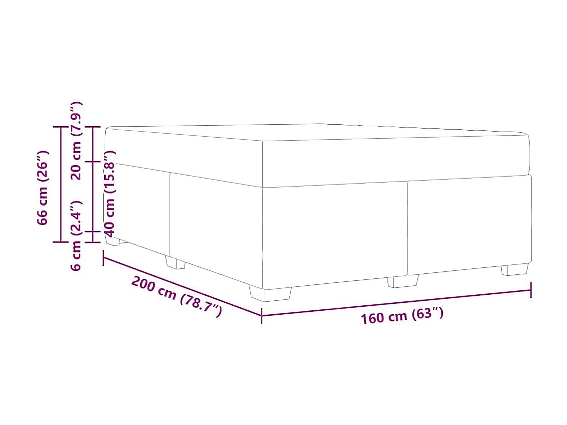Estructura de cama Crema 160 x 200 cm tela