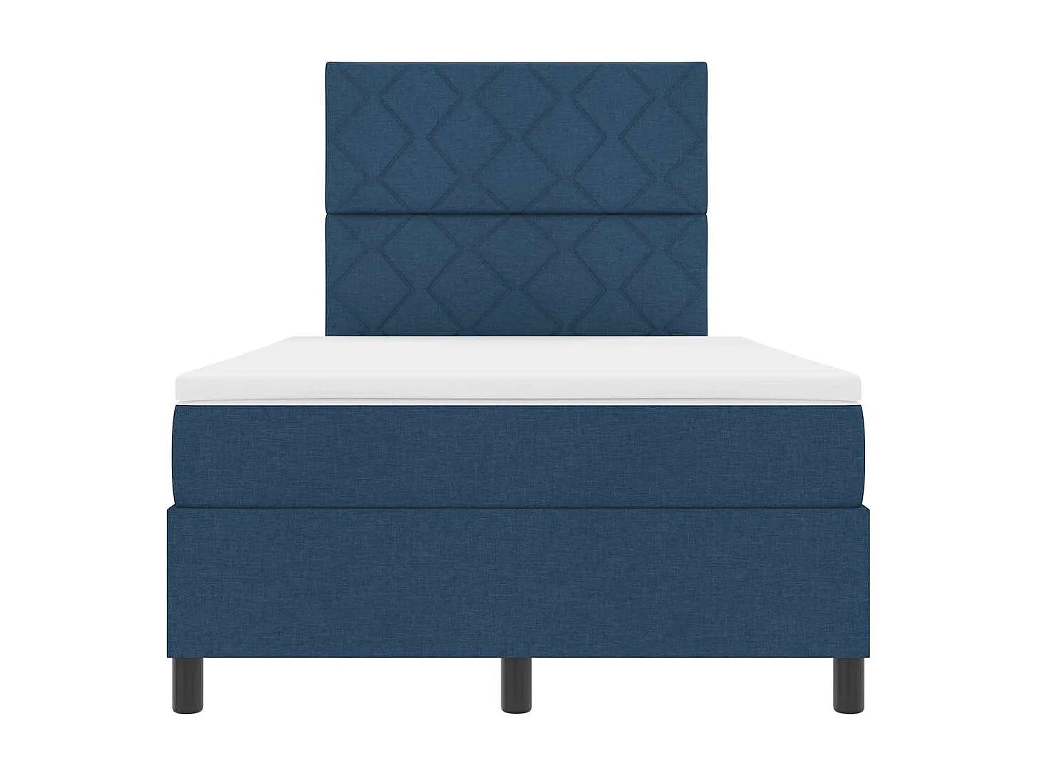 Cadre de lit avec matelas Bleu 120 x 190 cm tissu