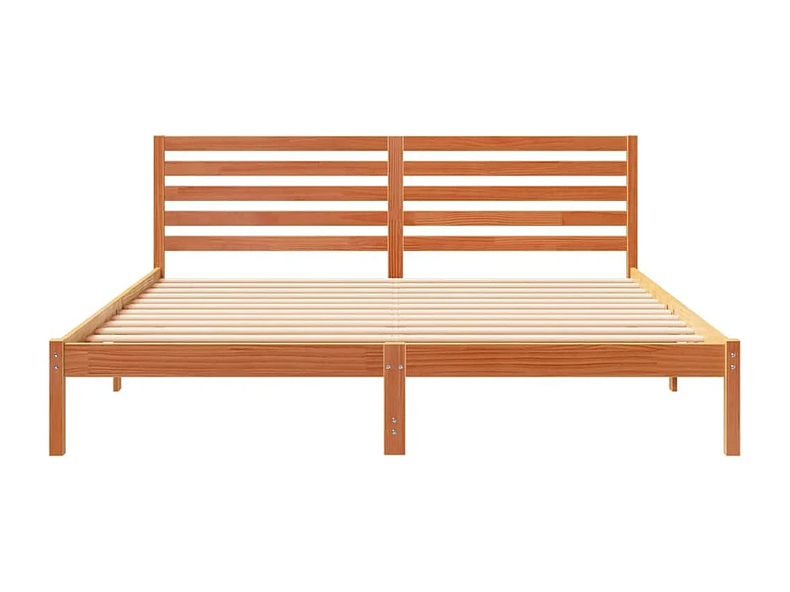 Cadre de lit Marron cire 200 x 200 cm Bois massif en pin