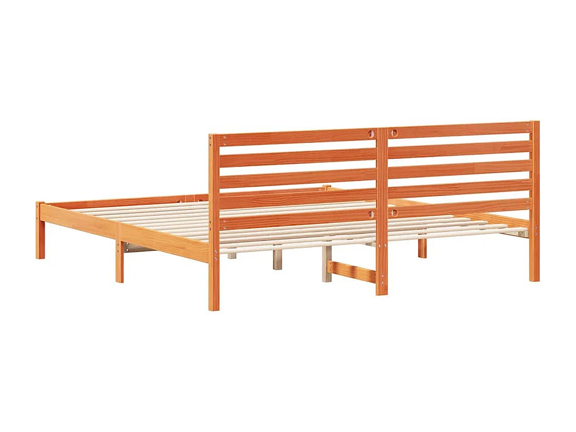 Cadre de lit Marron cire 200 x 200 cm Bois massif en pin