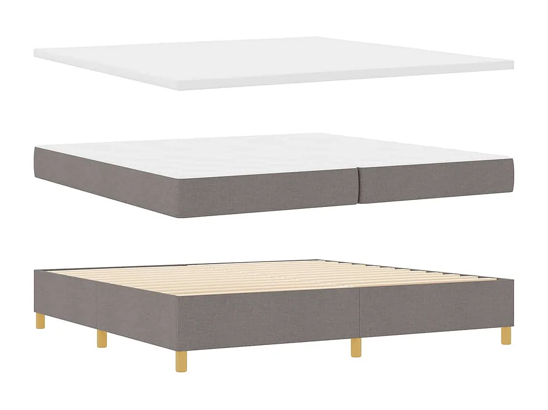 Cadre de lit avec tête de lit Taupe 200 x 200 cm tissu