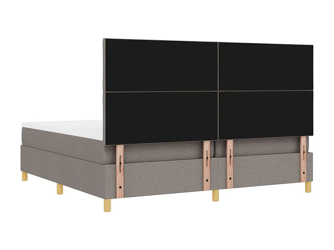 Cadre de lit avec tête de lit Taupe 200 x 200 cm tissu